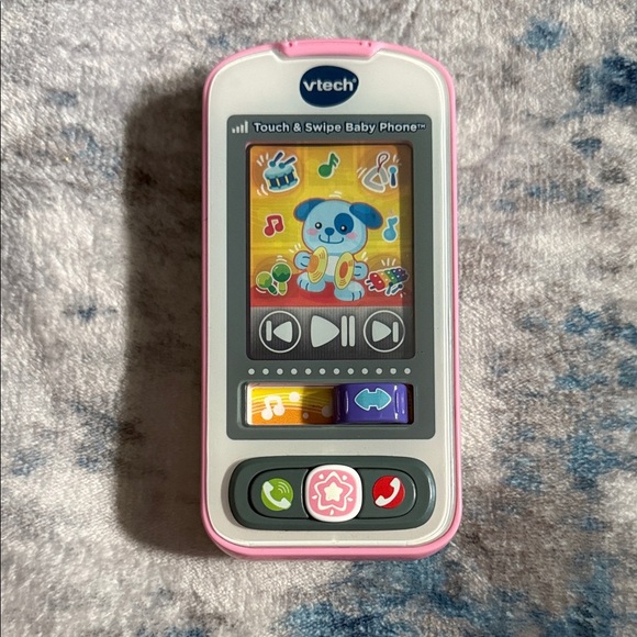 VTech Touch and Swipe Baby Phone Toy - Pink and White - Picture 2 of 6